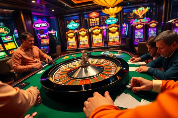 Unlock Winning Strategies: Expert Guide to hm88.blue in 2025 Experience the thrill of gambling at hm88.blue with players engaging at a roulette table surrounded by lively casino activities.
